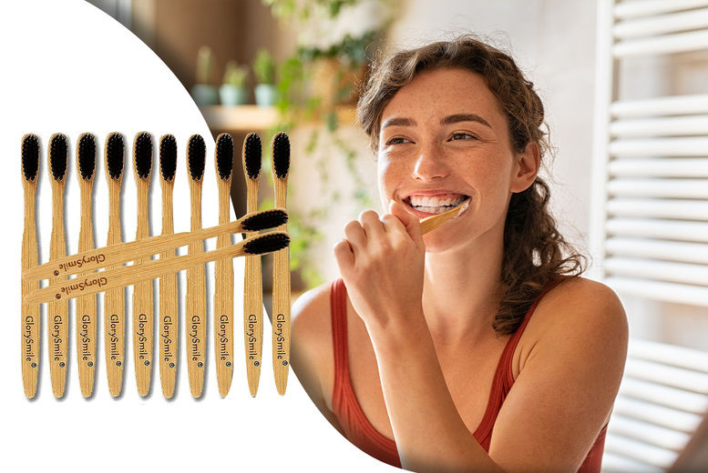 12 Pack Bamboo & Charcoal Toothbrushes