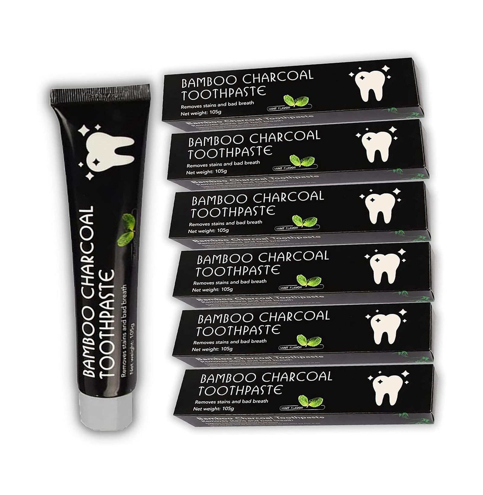 Pack of 6 Bamboo Charcoal Toothpaste